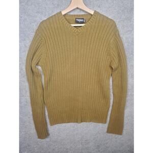 Steve & Barry's Men's Size XXL Army Green Ribbed V-Neck Sweater